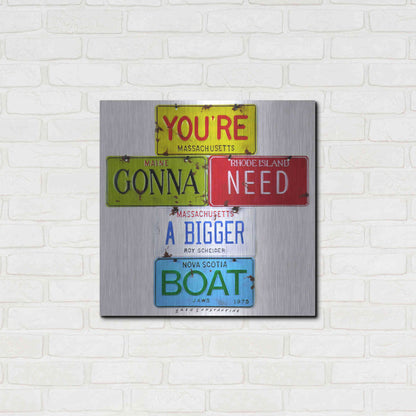 Luxe Metal Art 'Scheider Bigger Boat' by Gregory Constantine, Metal Wall Art,24x24