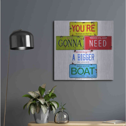 Luxe Metal Art 'Scheider Bigger Boat' by Gregory Constantine, Metal Wall Art,24x24