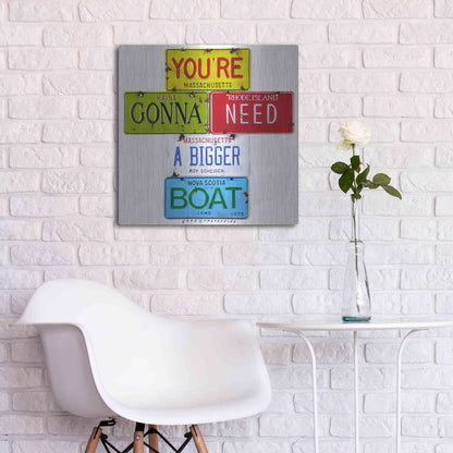 Luxe Metal Art 'Scheider Bigger Boat' by Gregory Constantine, Metal Wall Art,24x24