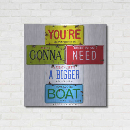 Luxe Metal Art 'Scheider Bigger Boat' by Gregory Constantine, Metal Wall Art,36x36