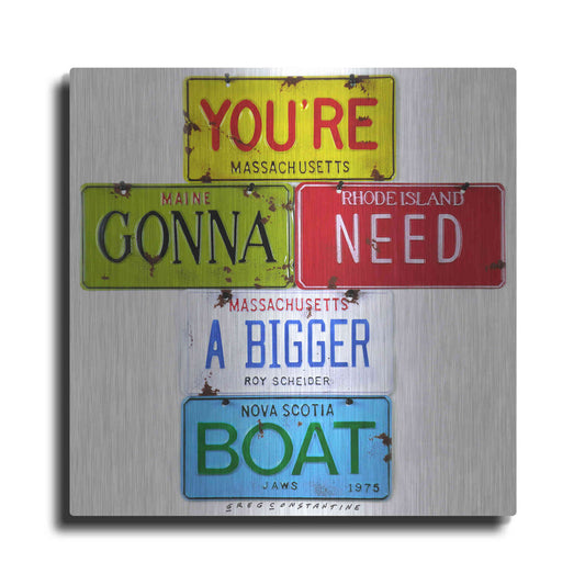 Luxe Metal Art 'Scheider Bigger Boat' by Gregory Constantine, Metal Wall Art