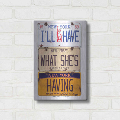 Luxe Metal Art 'Reiner I'll Have' by Gregory Constantine, Metal Wall Art,12x16