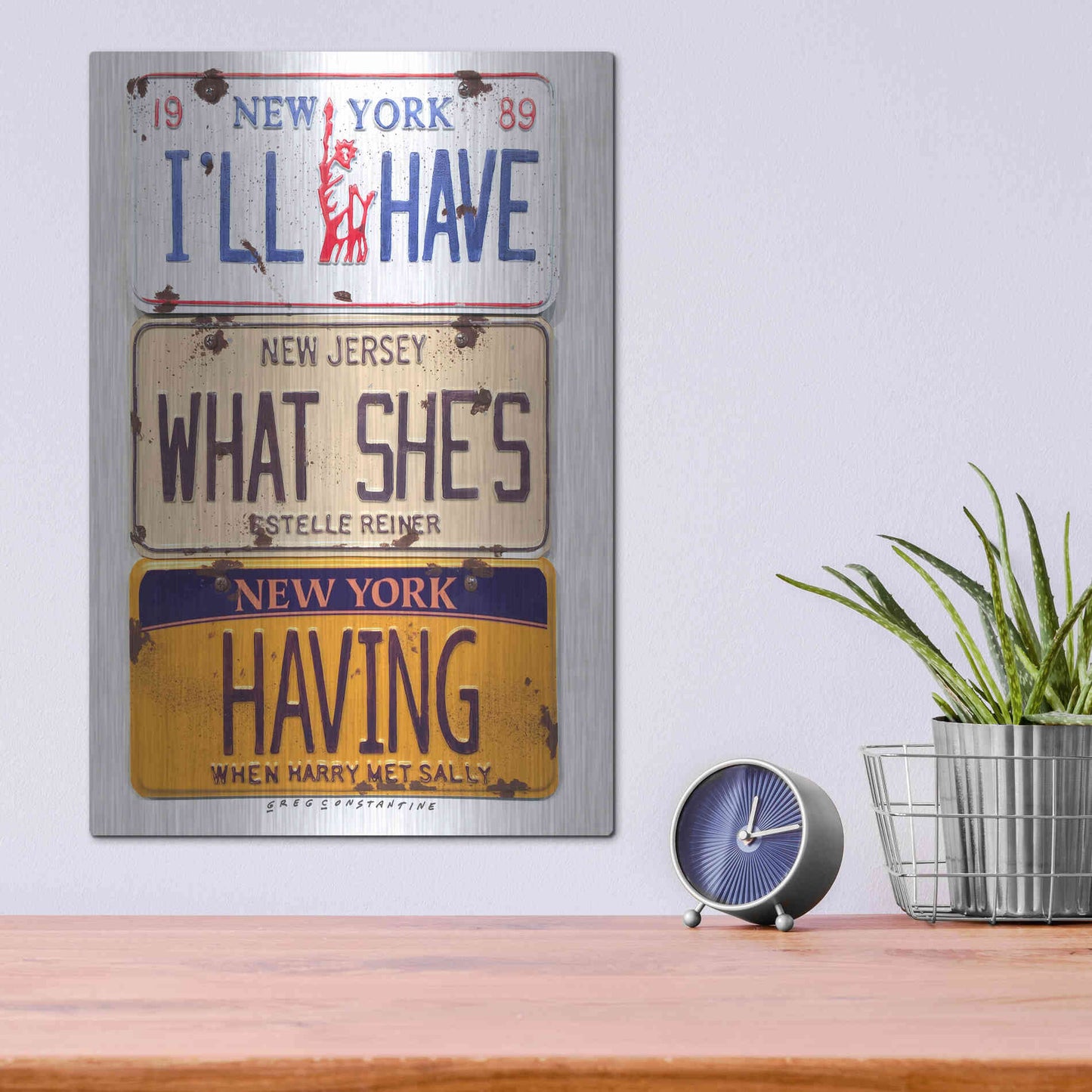 Luxe Metal Art 'Reiner I'll Have' by Gregory Constantine, Metal Wall Art,12x16