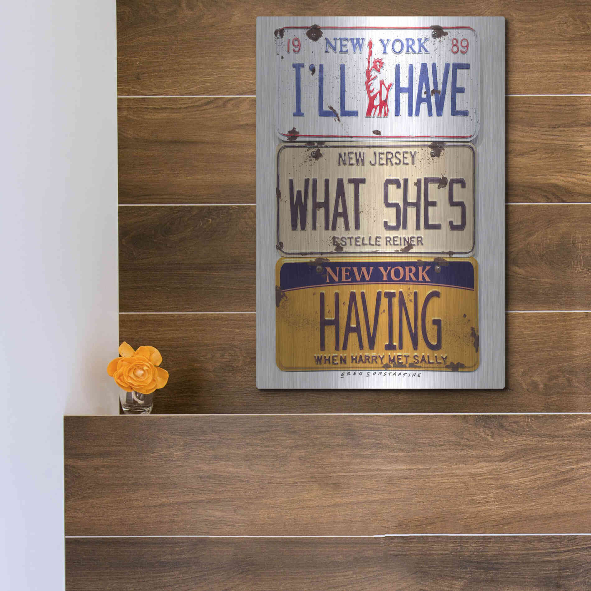 Luxe Metal Art 'Reiner I'll Have' by Gregory Constantine, Metal Wall Art,12x16