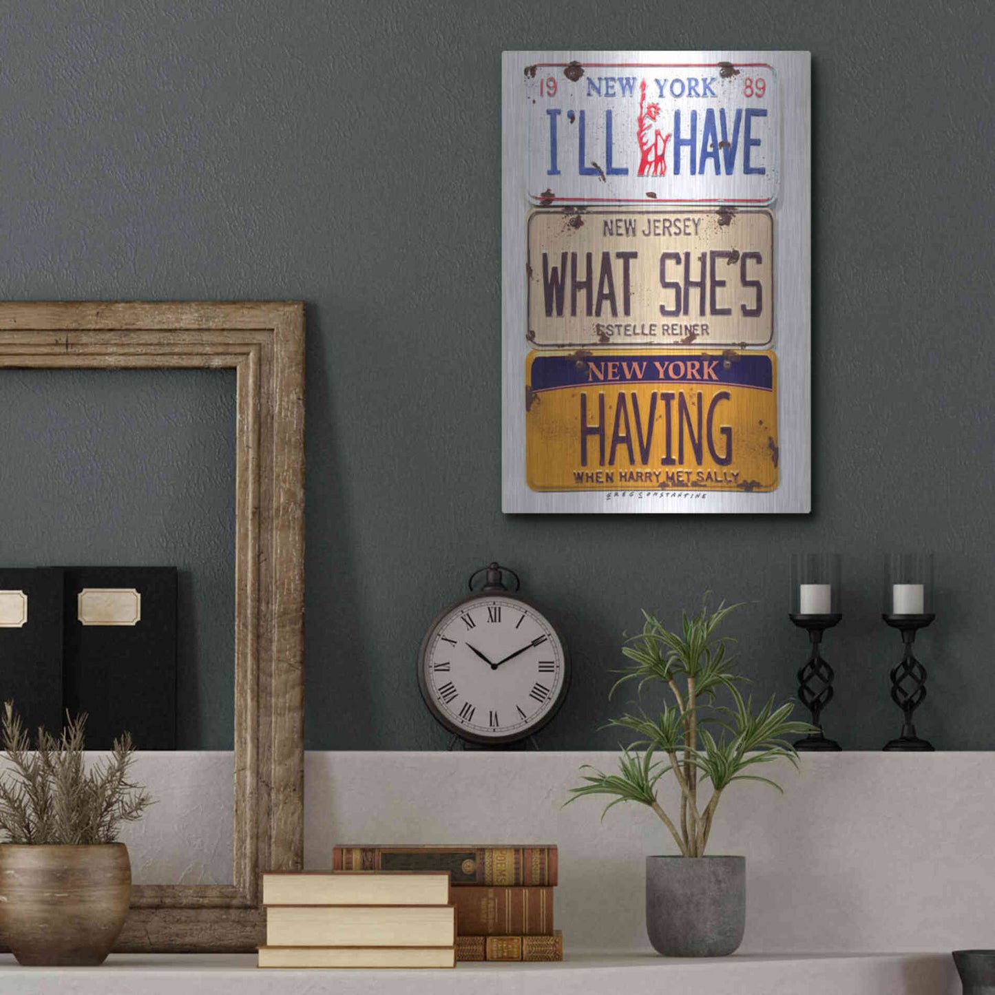 Luxe Metal Art 'Reiner I'll Have' by Gregory Constantine, Metal Wall Art,12x16