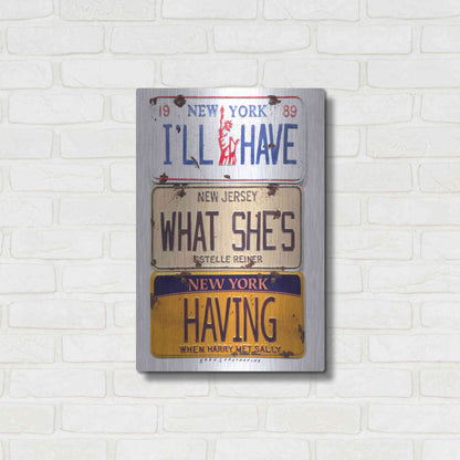 Luxe Metal Art 'Reiner I'll Have' by Gregory Constantine, Metal Wall Art,16x24