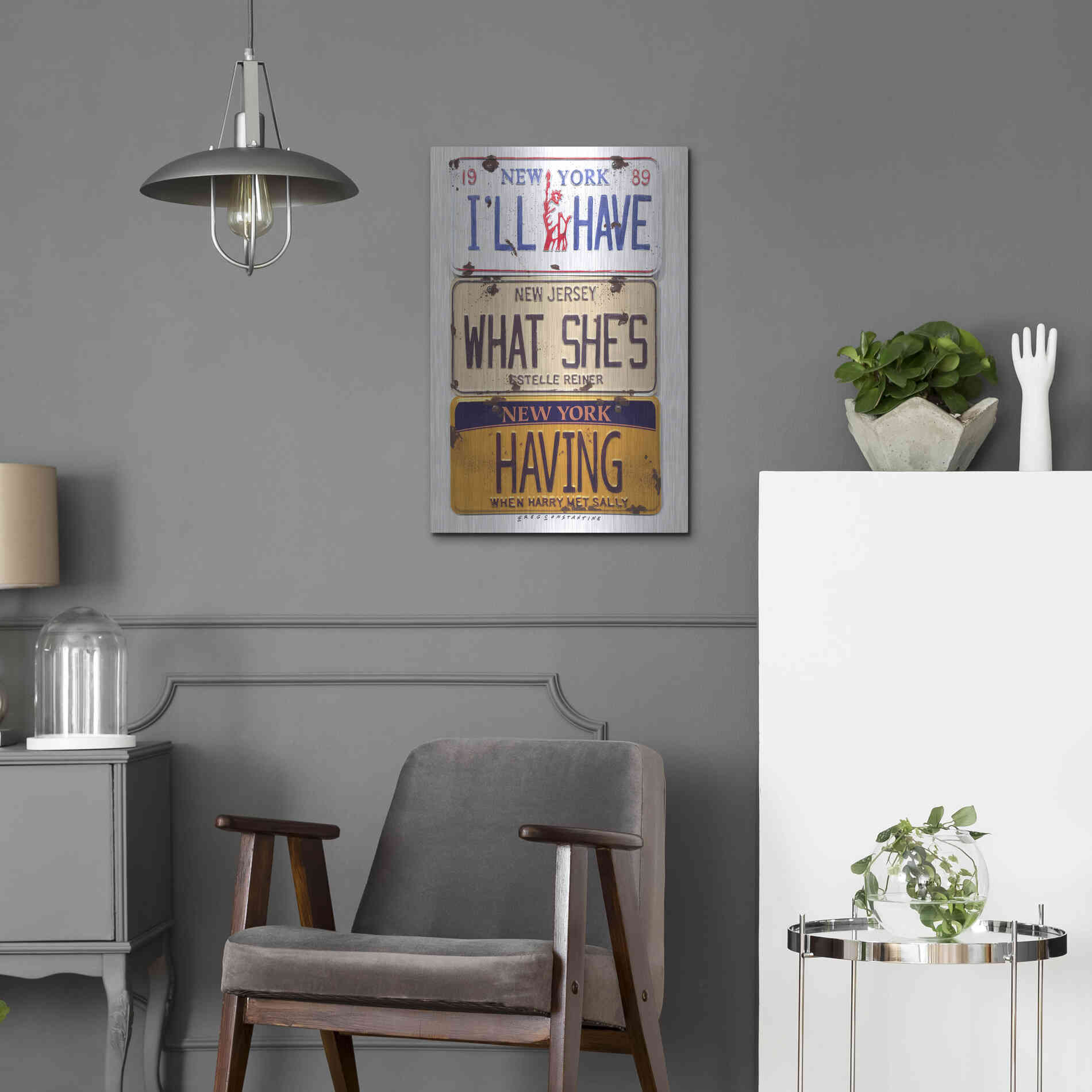 Luxe Metal Art 'Reiner I'll Have' by Gregory Constantine, Metal Wall Art,16x24