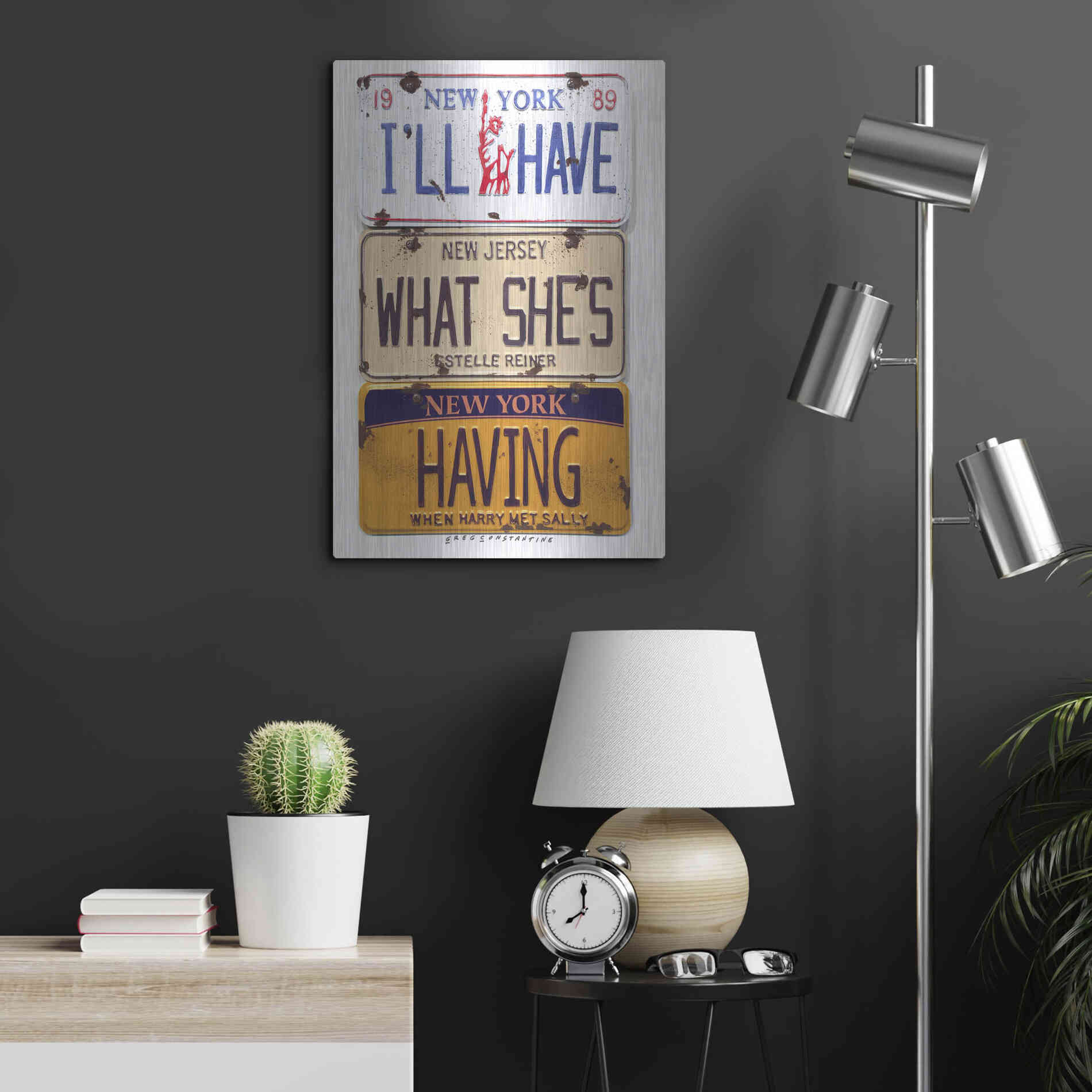 Luxe Metal Art 'Reiner I'll Have' by Gregory Constantine, Metal Wall Art,16x24