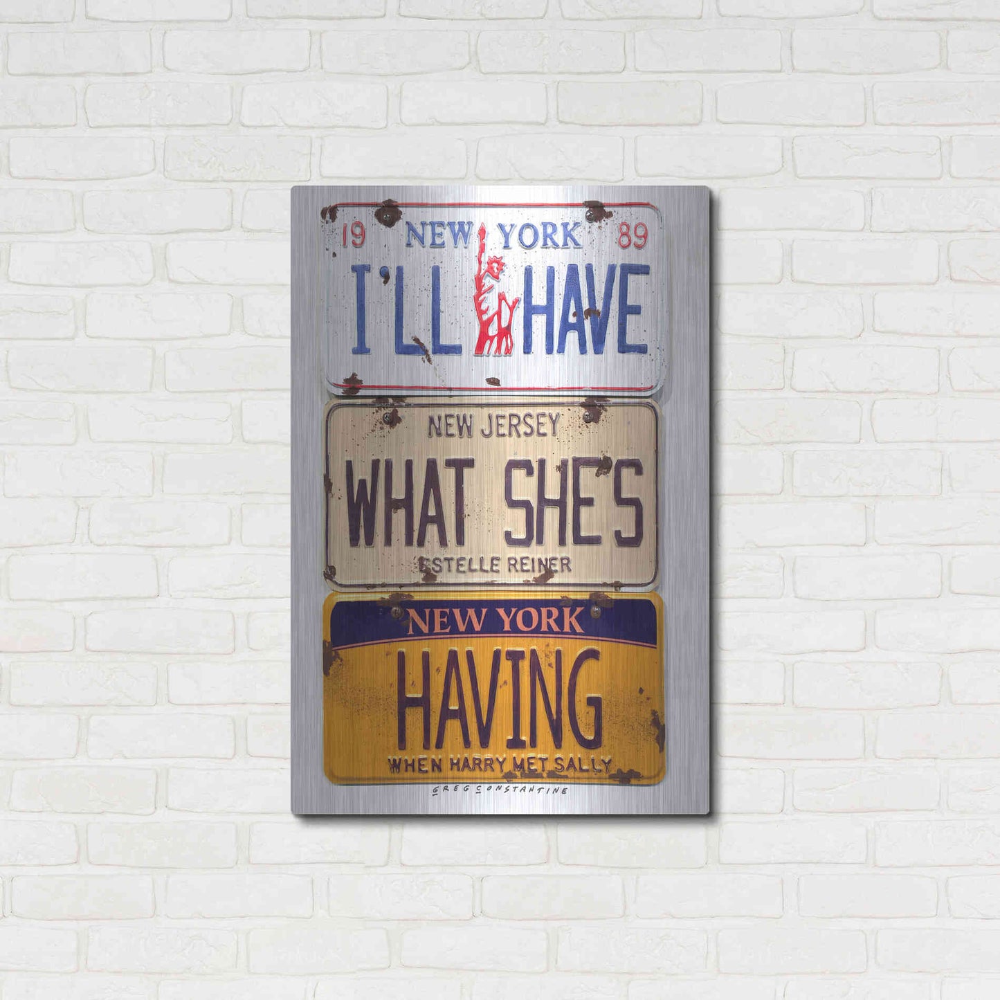 Luxe Metal Art 'Reiner I'll Have' by Gregory Constantine, Metal Wall Art,24x36