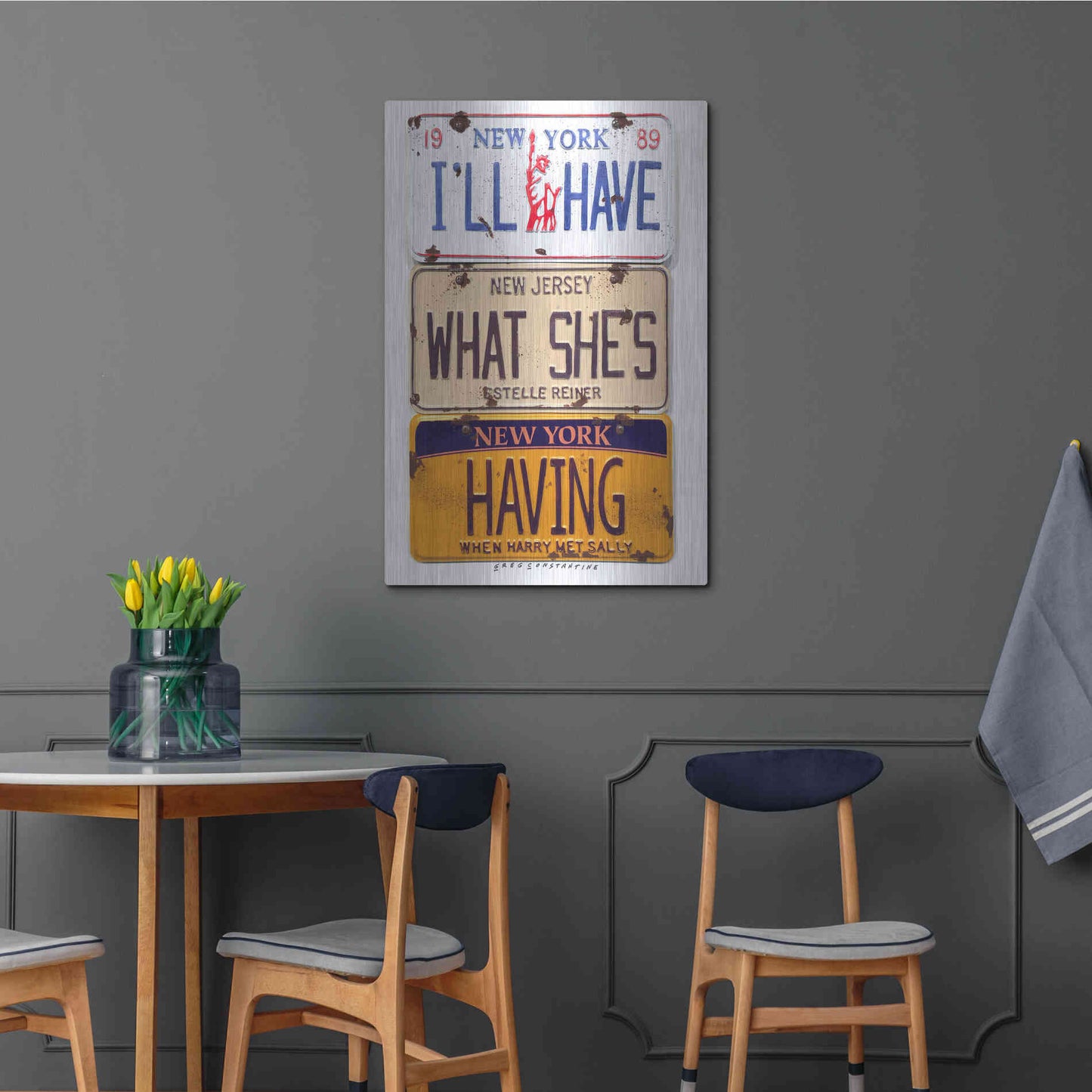 Luxe Metal Art 'Reiner I'll Have' by Gregory Constantine, Metal Wall Art,24x36