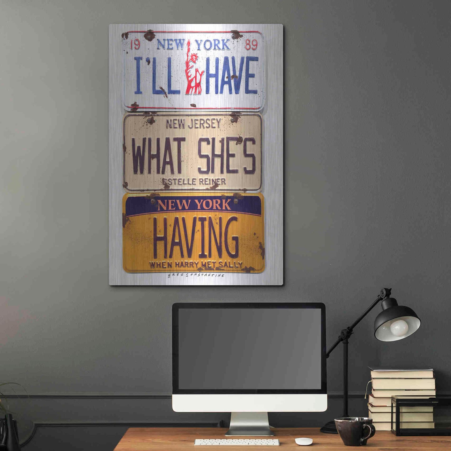 Luxe Metal Art 'Reiner I'll Have' by Gregory Constantine, Metal Wall Art,24x36