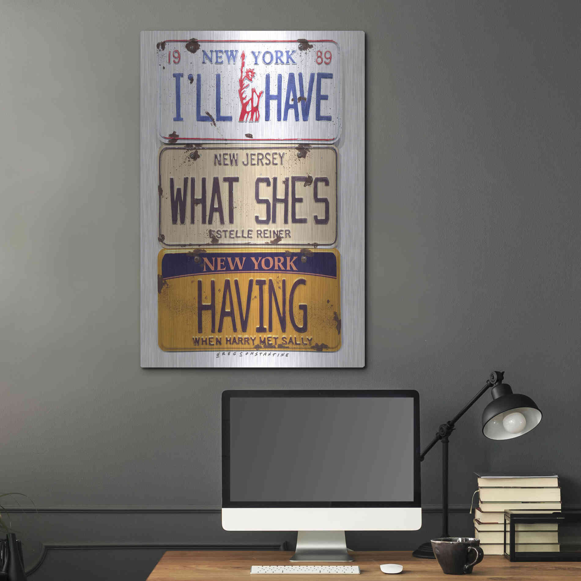 Luxe Metal Art 'Reiner I'll Have' by Gregory Constantine, Metal Wall Art,24x36