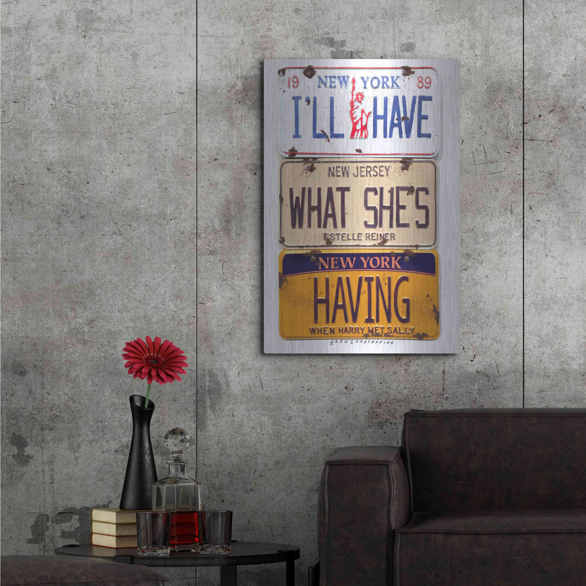 Luxe Metal Art 'Reiner I'll Have' by Gregory Constantine, Metal Wall Art,24x36