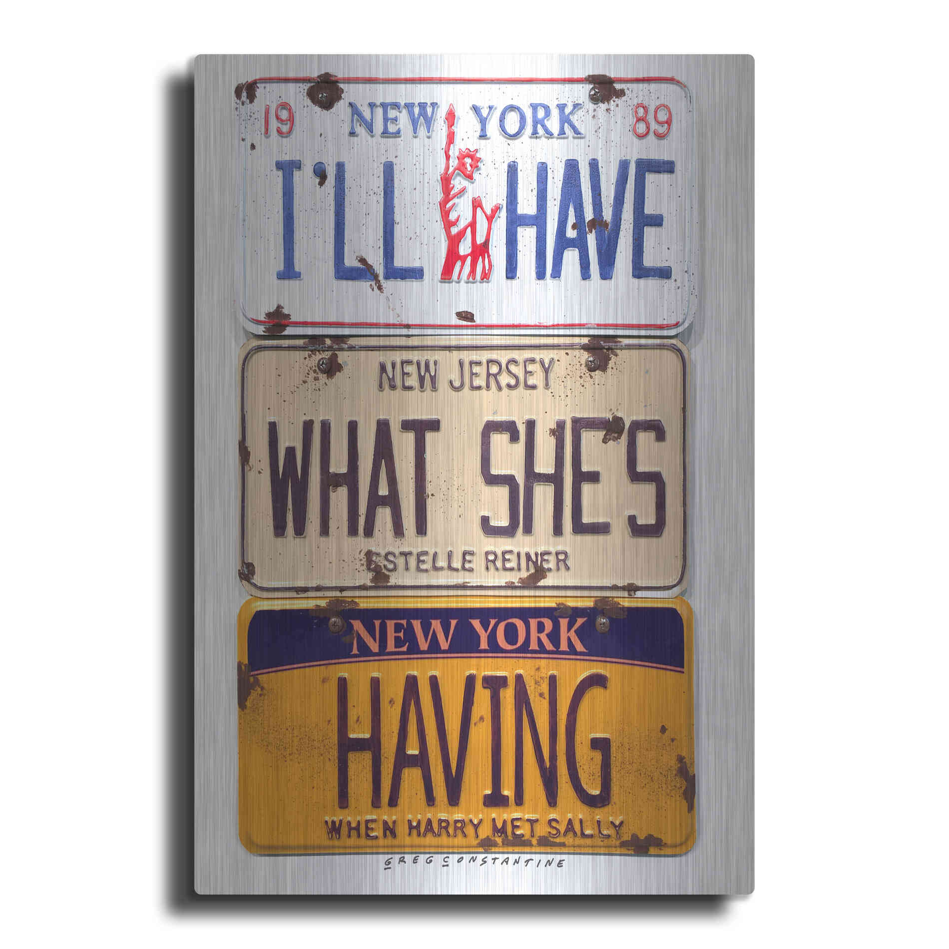 Luxe Metal Art 'Reiner I'll Have' by Gregory Constantine, Metal Wall Art