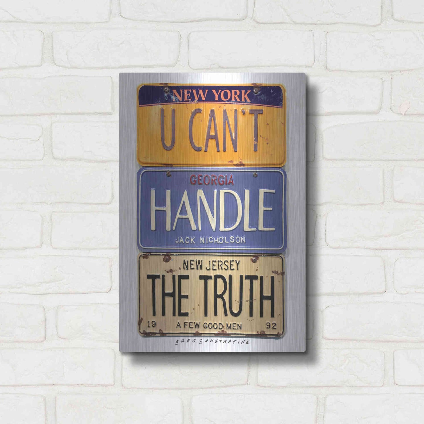 Luxe Metal Art 'Nicholson Truth' by Gregory Constantine, Metal Wall Art,12x16