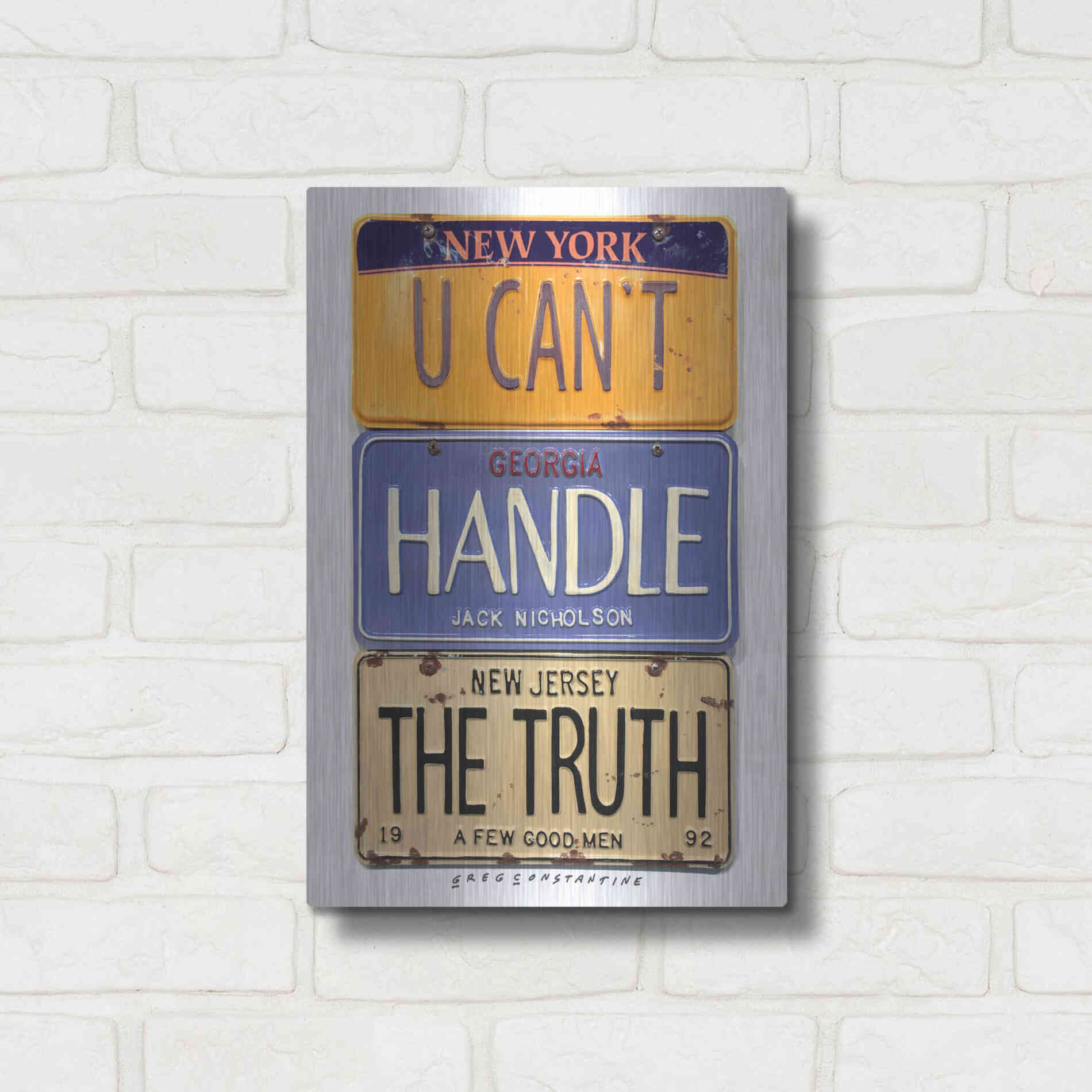 Luxe Metal Art 'Nicholson Truth' by Gregory Constantine, Metal Wall Art,12x16