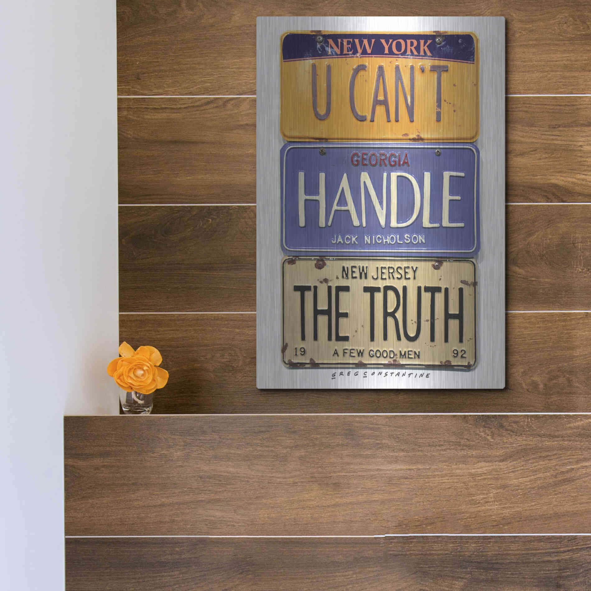 Luxe Metal Art 'Nicholson Truth' by Gregory Constantine, Metal Wall Art,12x16