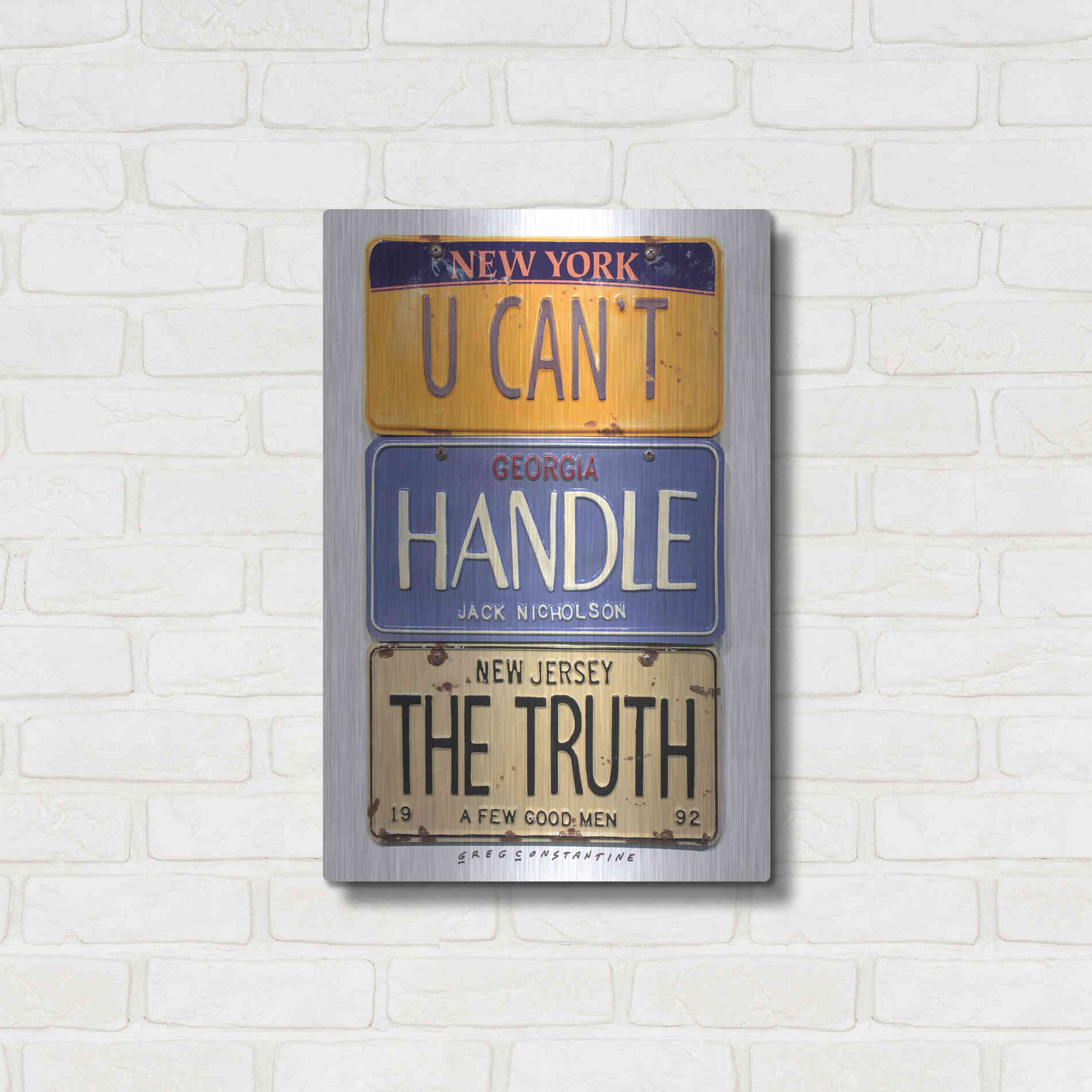 Luxe Metal Art 'Nicholson Truth' by Gregory Constantine, Metal Wall Art,16x24