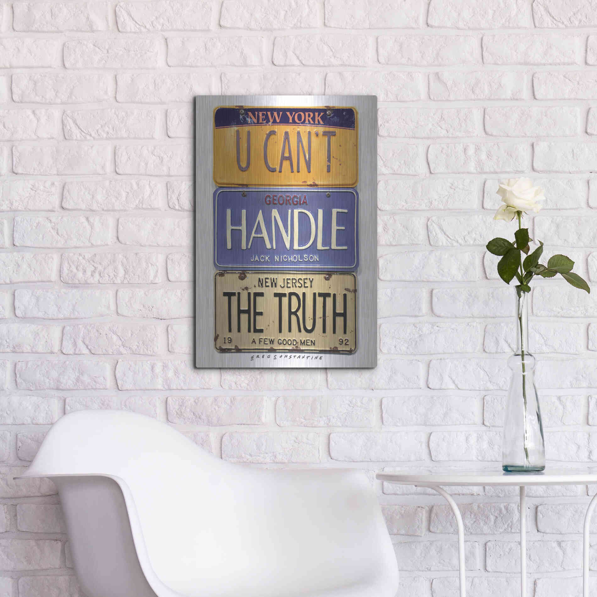Luxe Metal Art 'Nicholson Truth' by Gregory Constantine, Metal Wall Art,16x24