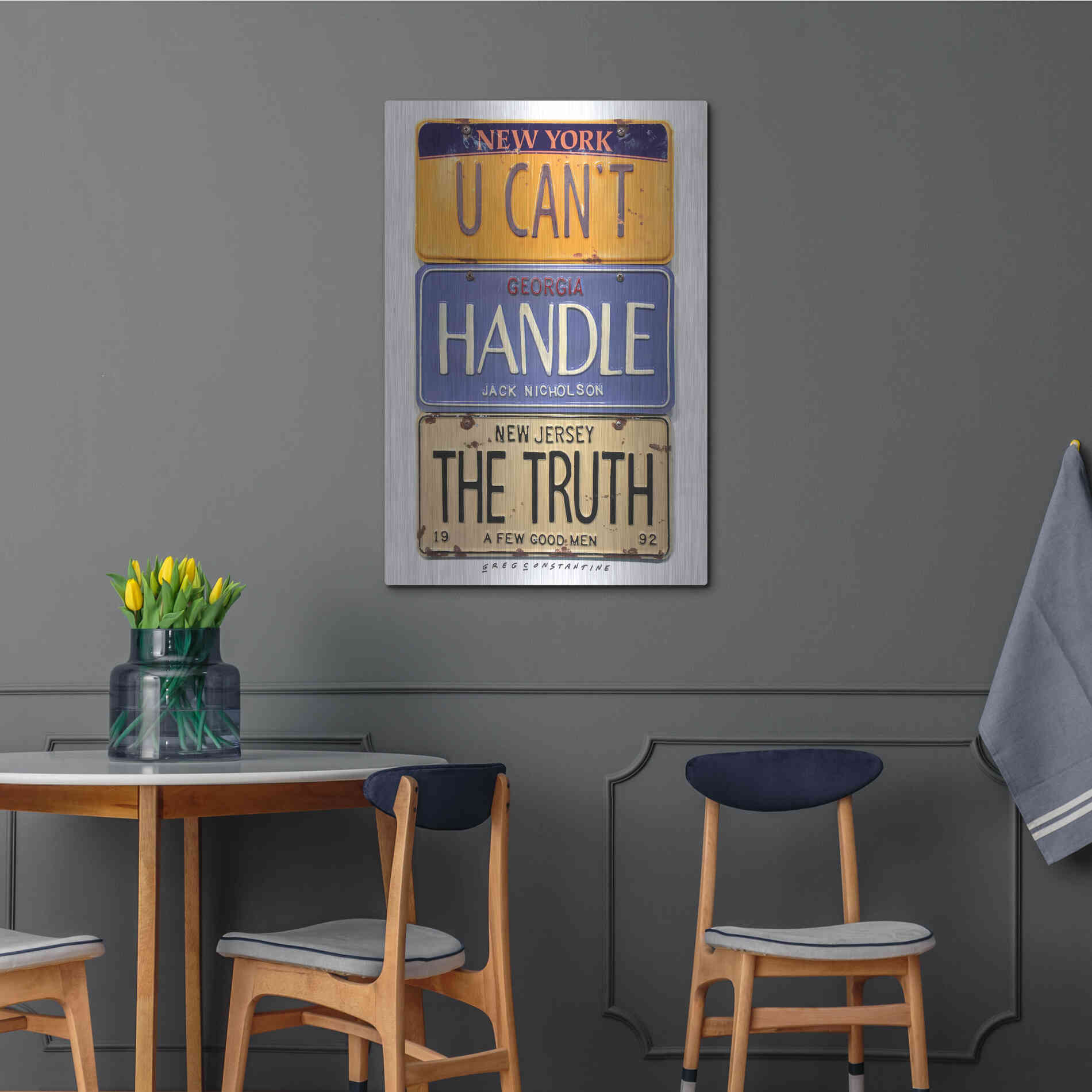 Luxe Metal Art 'Nicholson Truth' by Gregory Constantine, Metal Wall Art,24x36
