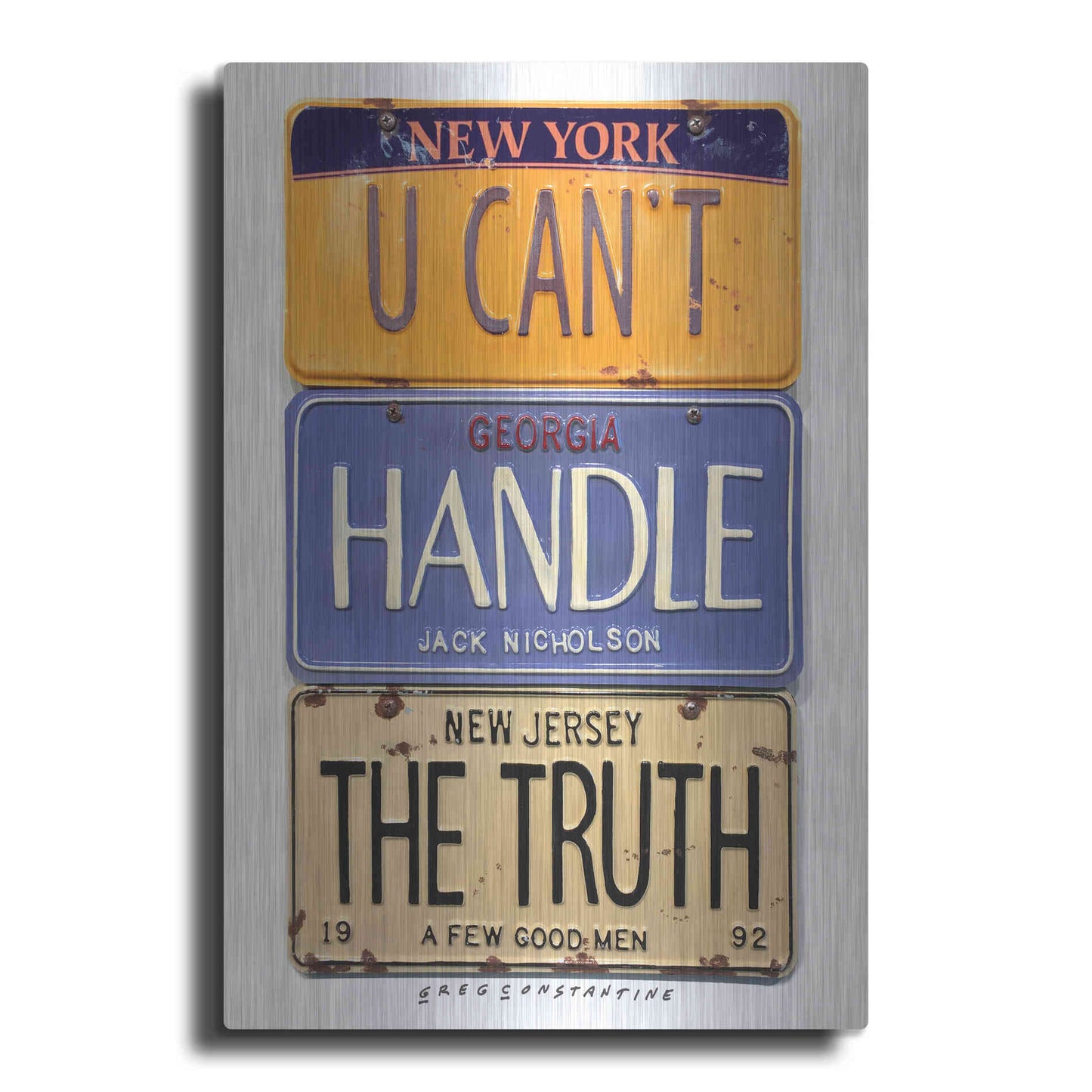 Luxe Metal Art 'Nicholson Truth' by Gregory Constantine, Metal Wall Art