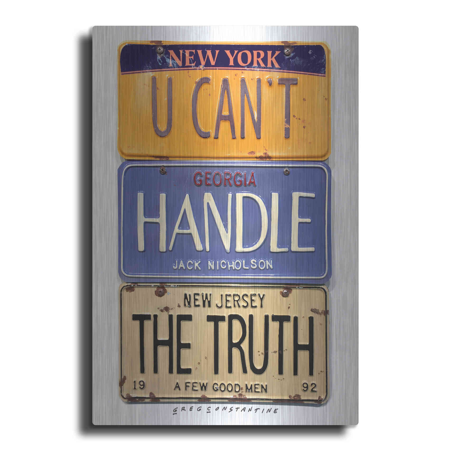 Luxe Metal Art 'Nicholson Truth' by Gregory Constantine, Metal Wall Art