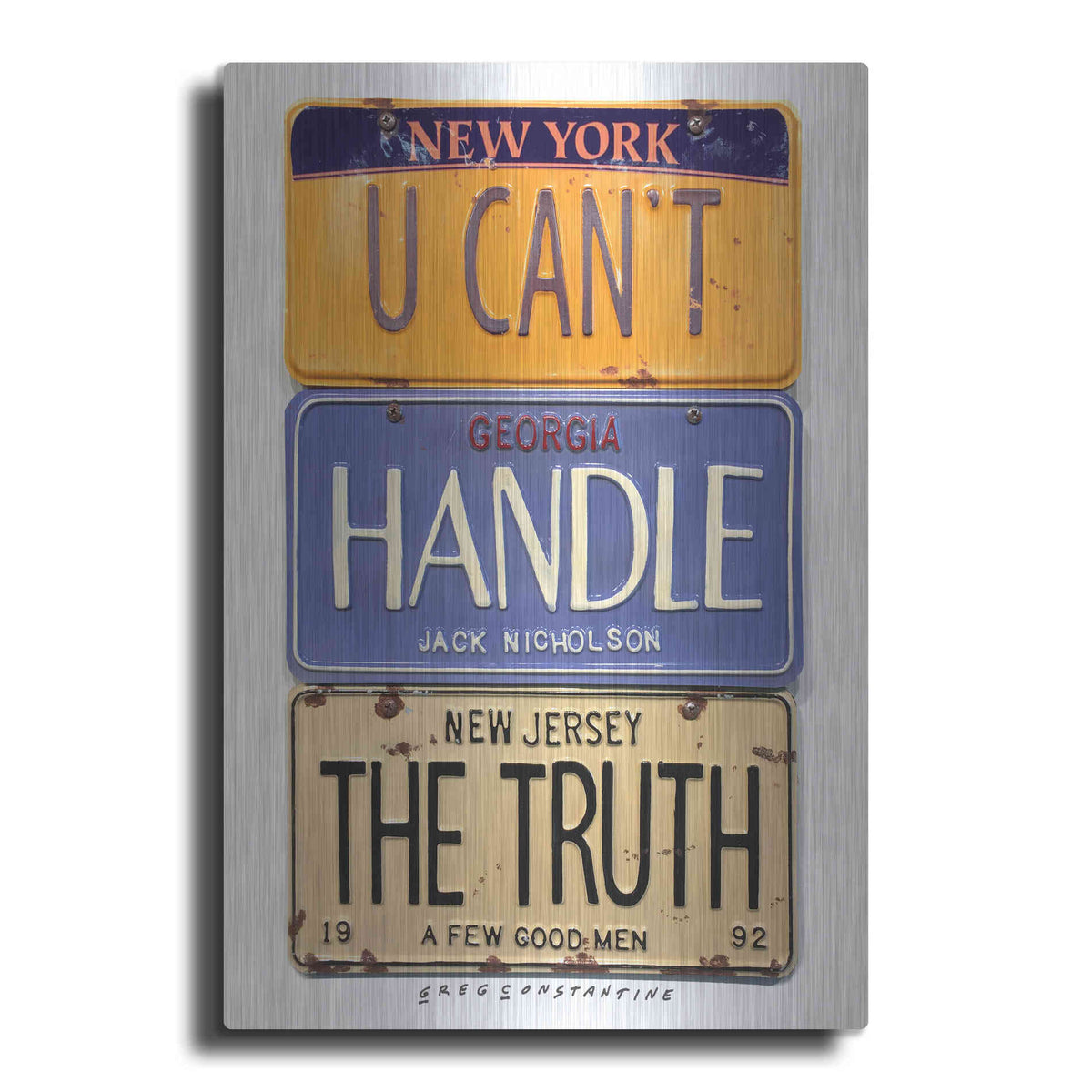 Luxe Metal Art 'Nicholson Truth' by Gregory Constantine, Metal Wall Art