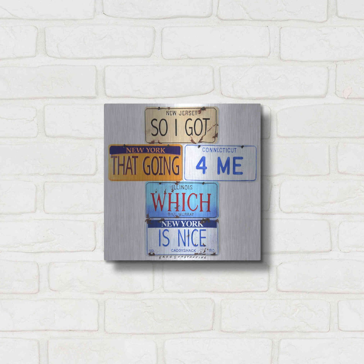 Luxe Metal Art 'Murray Going 4 Me' by Gregory Constantine, Metal Wall Art,12x12
