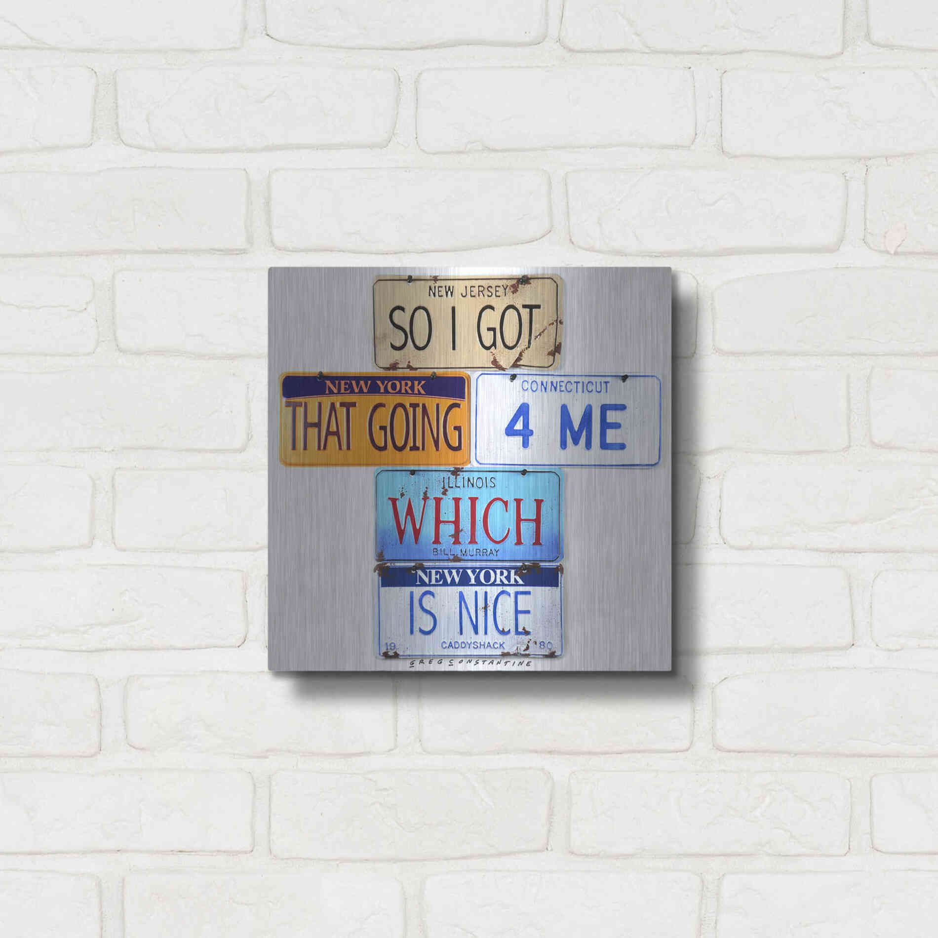 Luxe Metal Art 'Murray Going 4 Me' by Gregory Constantine, Metal Wall Art,12x12