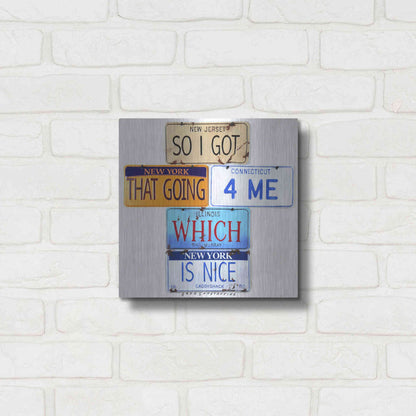 Luxe Metal Art 'Murray Going 4 Me' by Gregory Constantine, Metal Wall Art,12x12