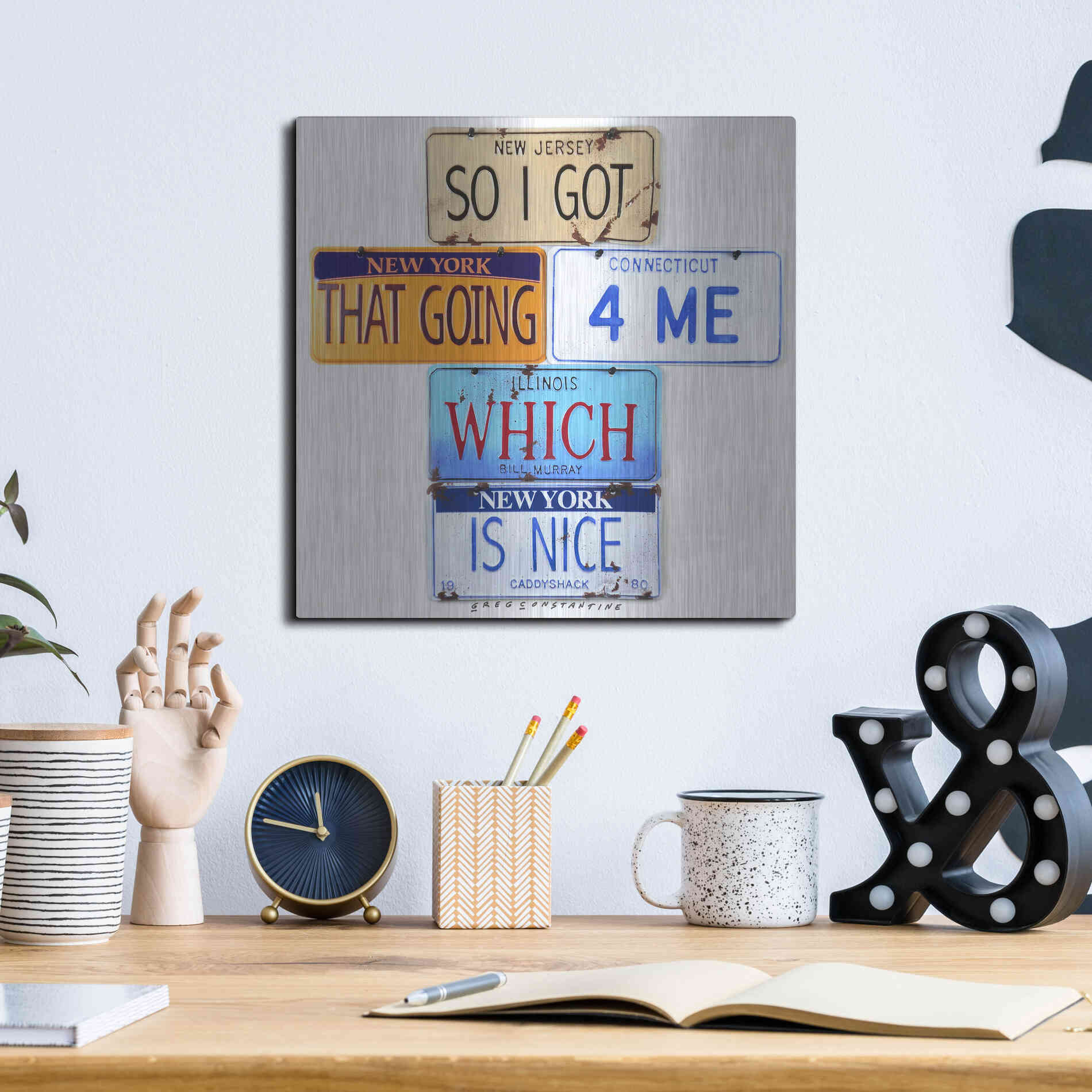 Luxe Metal Art 'Murray Going 4 Me' by Gregory Constantine, Metal Wall Art,12x12