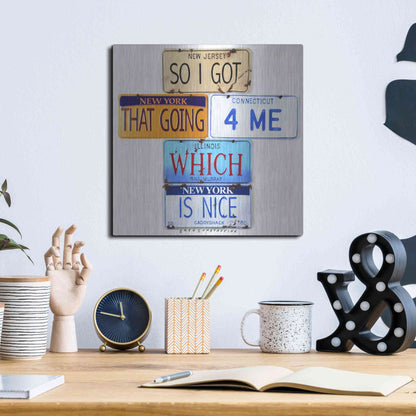 Luxe Metal Art 'Murray Going 4 Me' by Gregory Constantine, Metal Wall Art,12x12