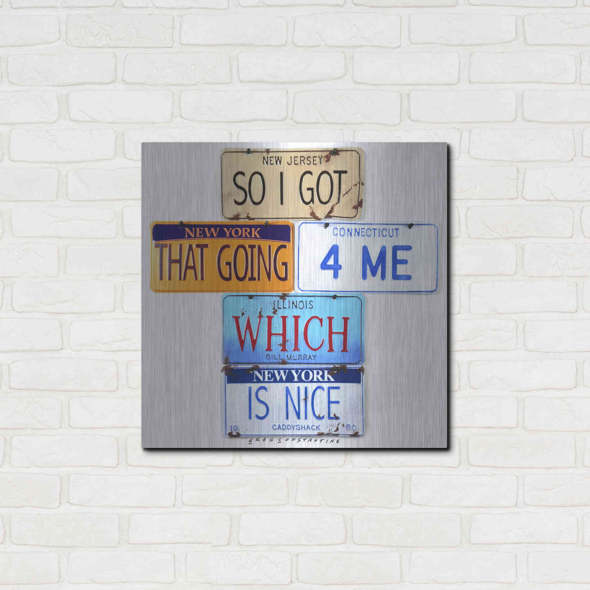 Luxe Metal Art 'Murray Going 4 Me' by Gregory Constantine, Metal Wall Art,24x24