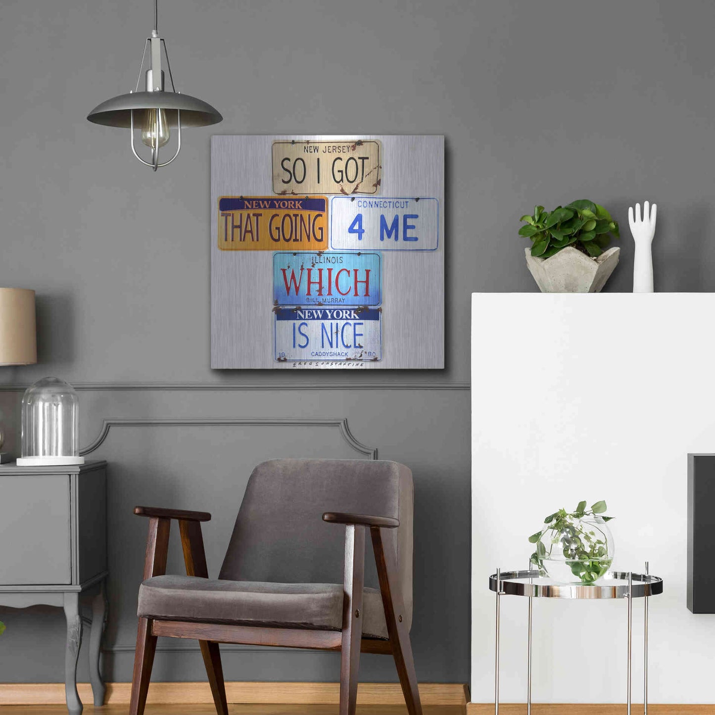 Luxe Metal Art 'Murray Going 4 Me' by Gregory Constantine, Metal Wall Art,24x24