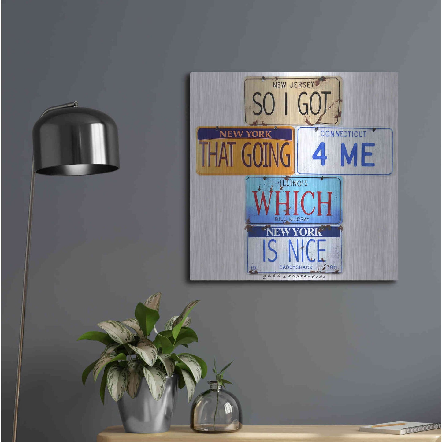 Luxe Metal Art 'Murray Going 4 Me' by Gregory Constantine, Metal Wall Art,24x24