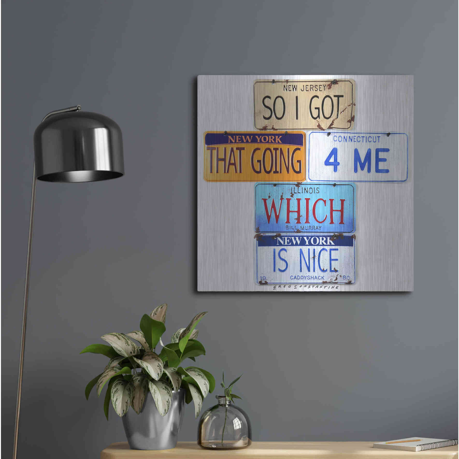 Luxe Metal Art 'Murray Going 4 Me' by Gregory Constantine, Metal Wall Art,24x24