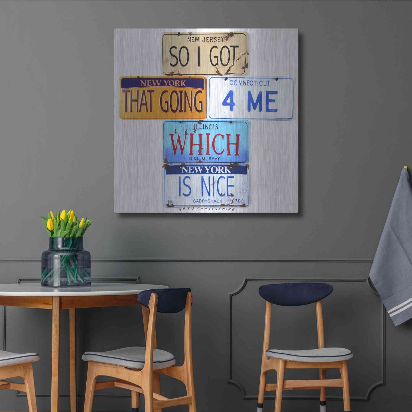 Luxe Metal Art 'Murray Going 4 Me' by Gregory Constantine, Metal Wall Art,36x36