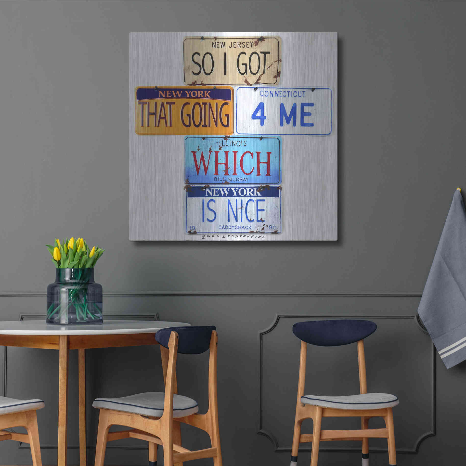 Luxe Metal Art 'Murray Going 4 Me' by Gregory Constantine, Metal Wall Art,36x36