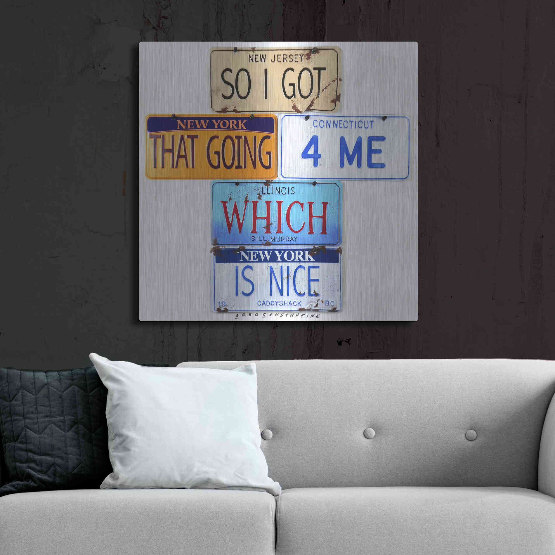 Luxe Metal Art 'Murray Going 4 Me' by Gregory Constantine, Metal Wall Art,36x36