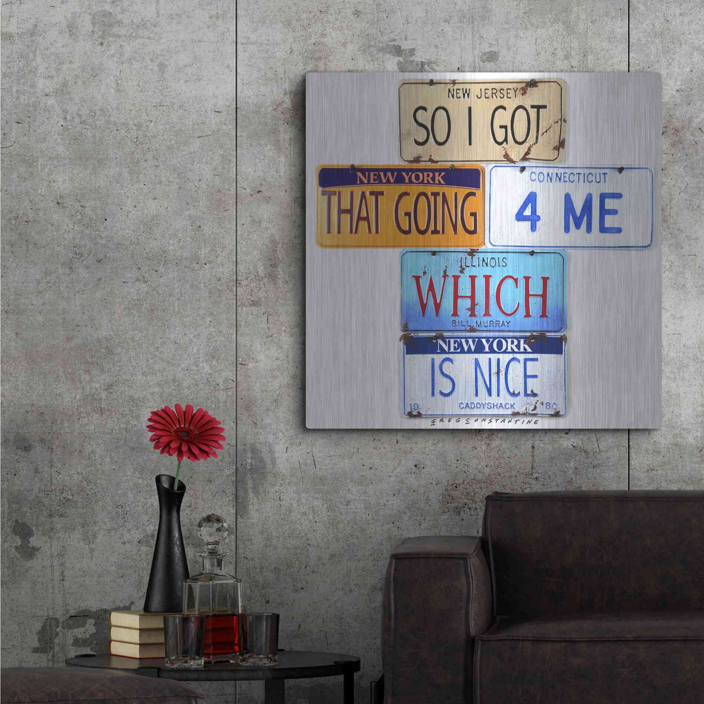 Luxe Metal Art 'Murray Going 4 Me' by Gregory Constantine, Metal Wall Art,36x36