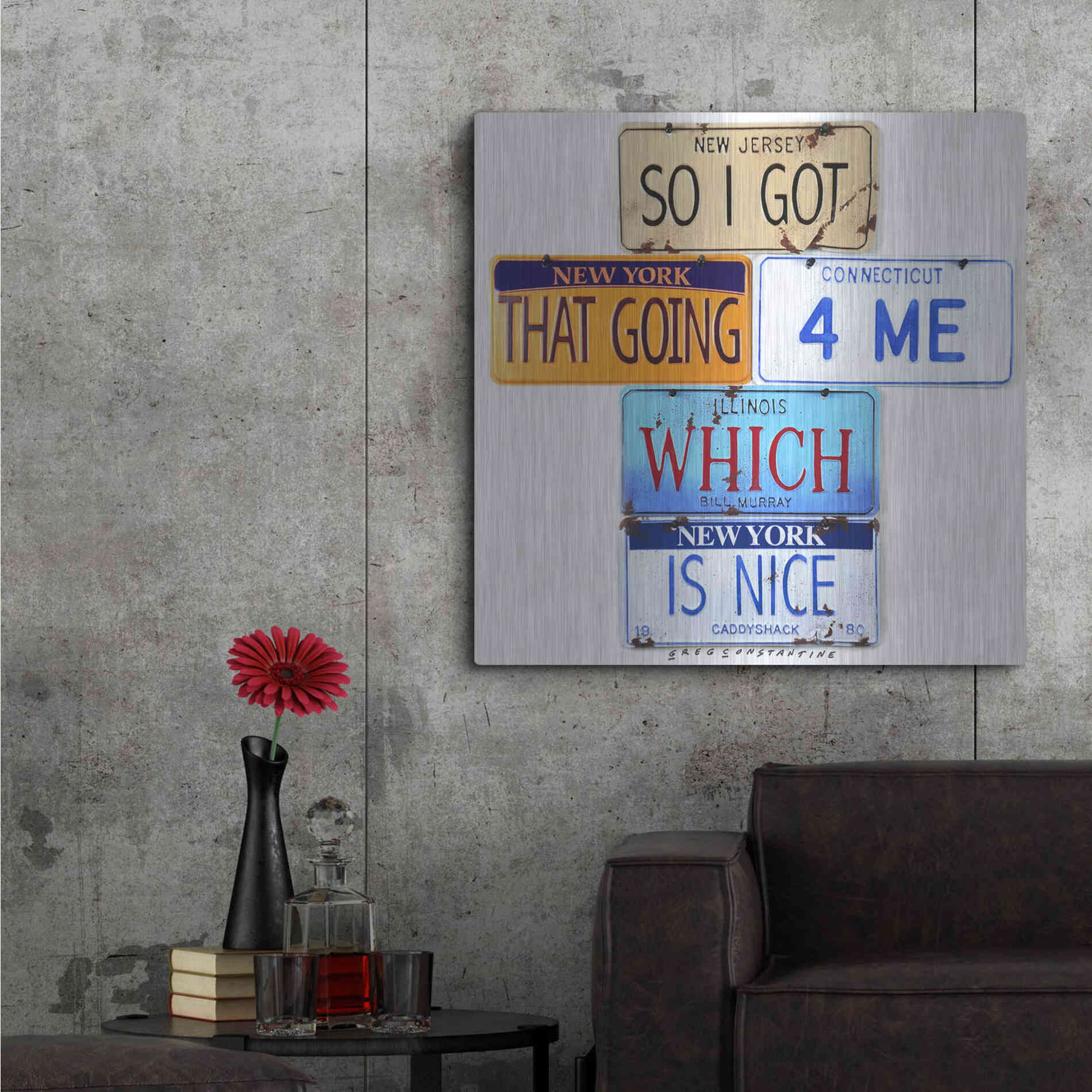 Luxe Metal Art 'Murray Going 4 Me' by Gregory Constantine, Metal Wall Art,36x36