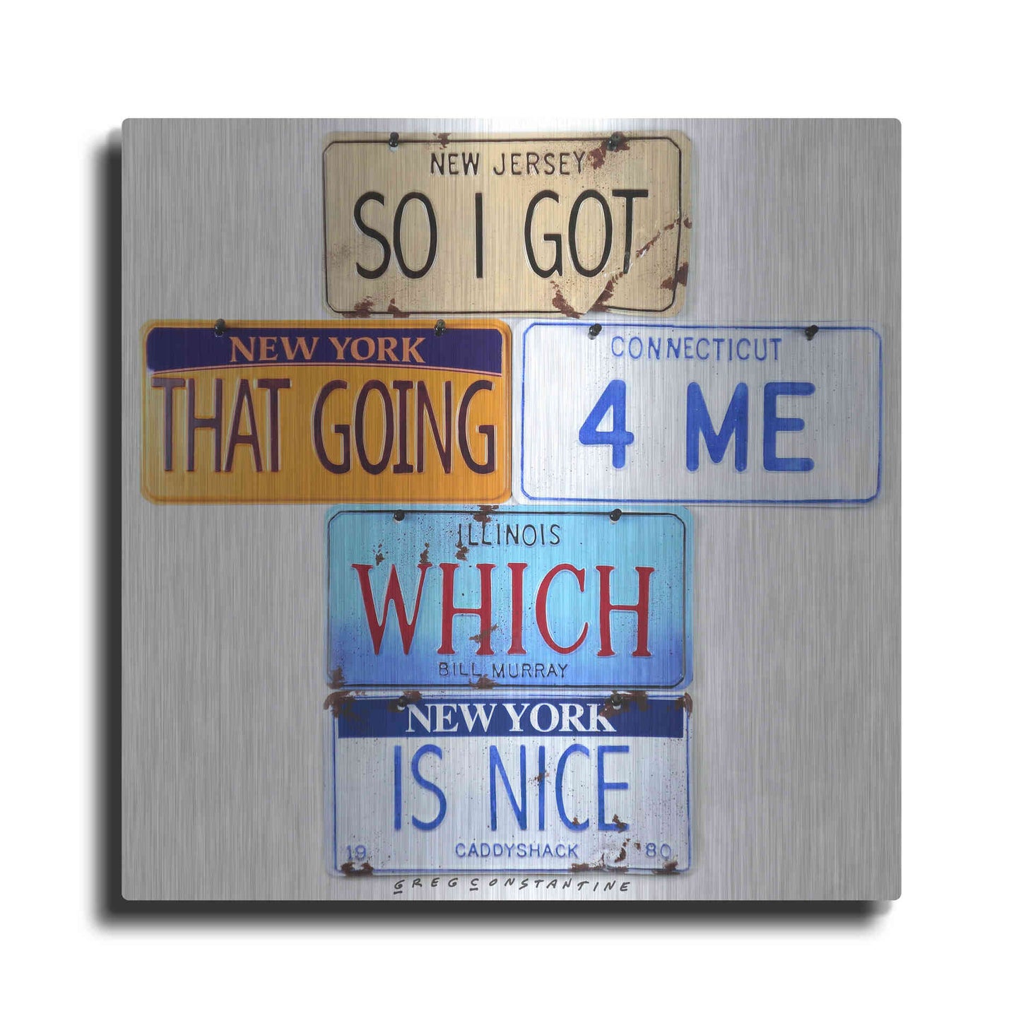 Luxe Metal Art 'Murray Going 4 Me' by Gregory Constantine, Metal Wall Art