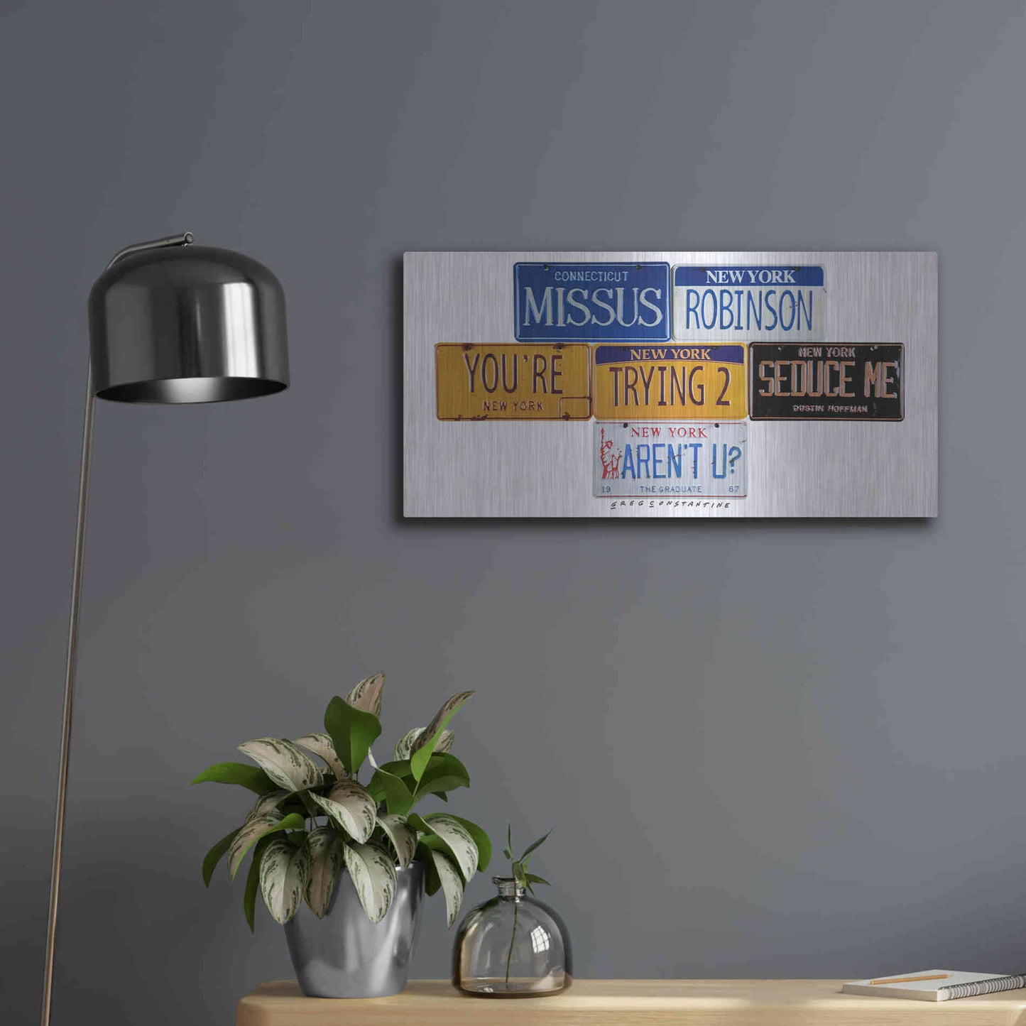 Luxe Metal Art 'Hoffman Missus Robinson' by Gregory Constantine, Metal Wall Art,24x12