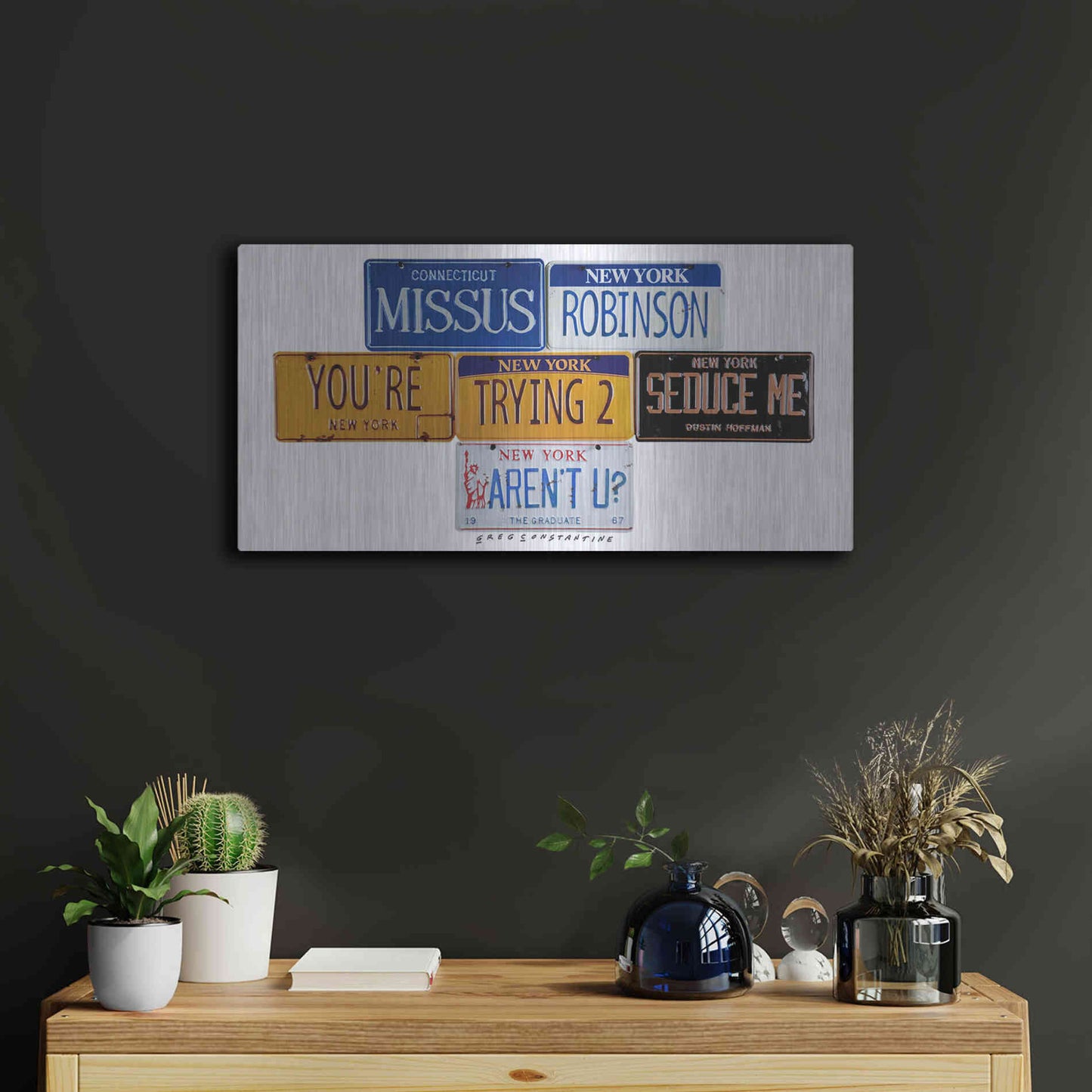 Luxe Metal Art 'Hoffman Missus Robinson' by Gregory Constantine, Metal Wall Art,24x12