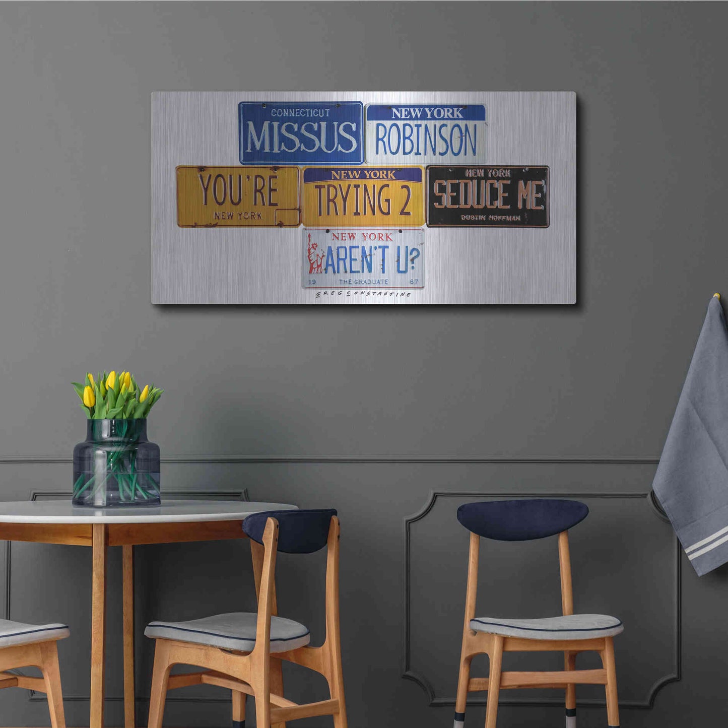Luxe Metal Art 'Hoffman Missus Robinson' by Gregory Constantine, Metal Wall Art,48x24