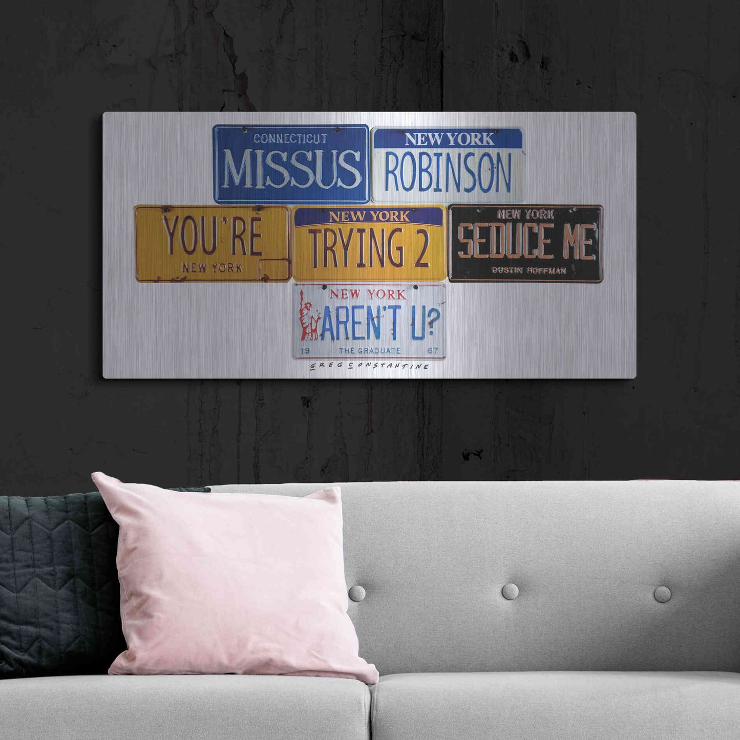 Luxe Metal Art 'Hoffman Missus Robinson' by Gregory Constantine, Metal Wall Art,48x24