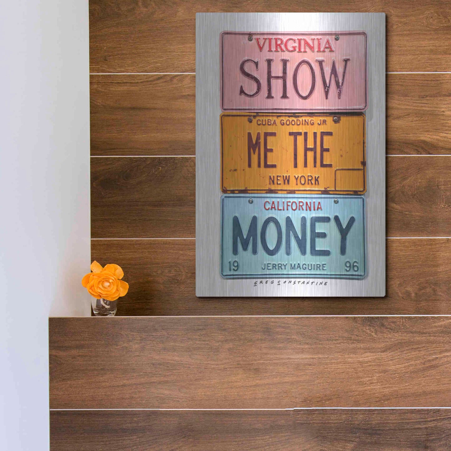 Luxe Metal Art 'Gooding Jr Money' by Gregory Constantine, Metal Wall Art,12x16