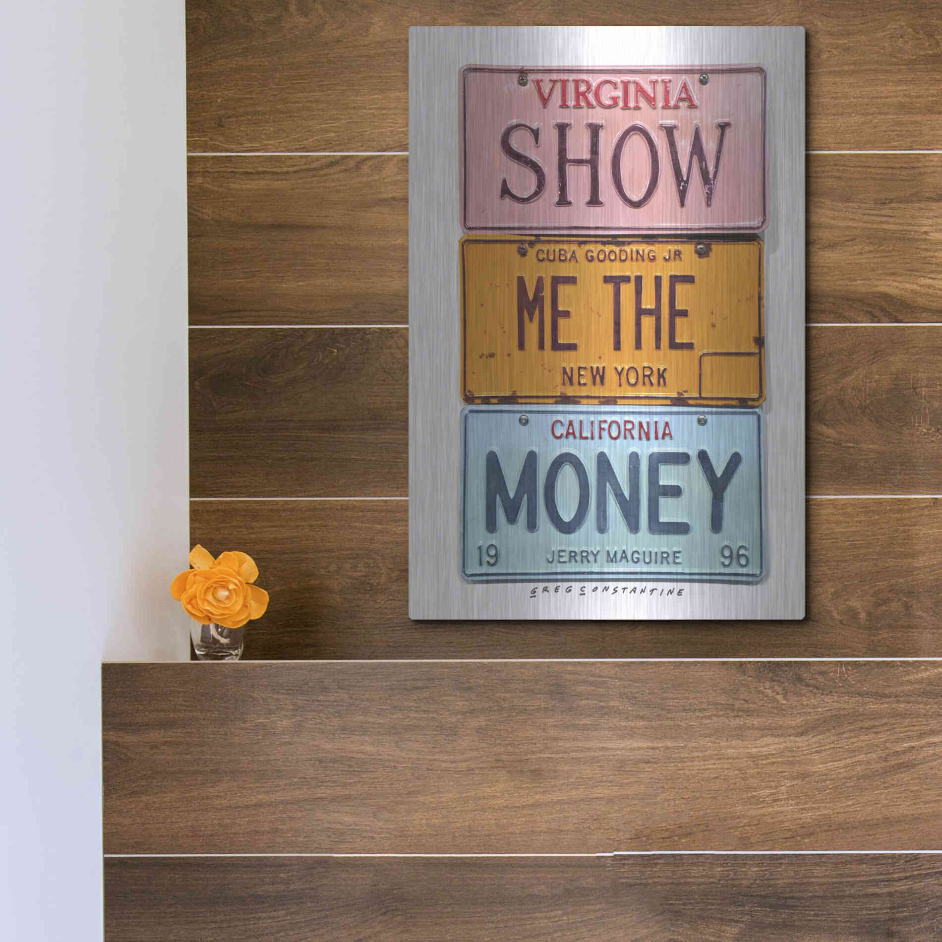 Luxe Metal Art 'Gooding Jr Money' by Gregory Constantine, Metal Wall Art,12x16