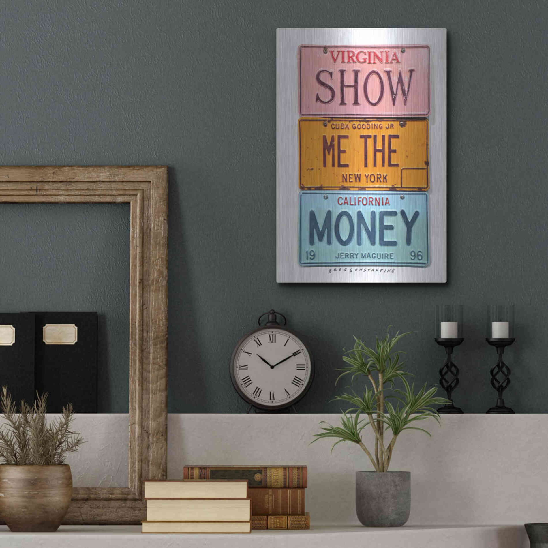 Luxe Metal Art 'Gooding Jr Money' by Gregory Constantine, Metal Wall Art,12x16