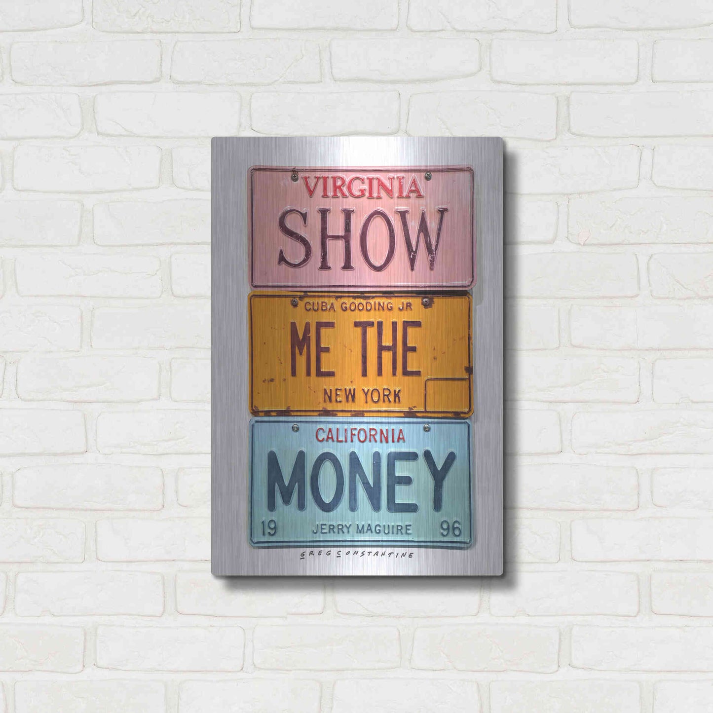 Luxe Metal Art 'Gooding Jr Money' by Gregory Constantine, Metal Wall Art,16x24